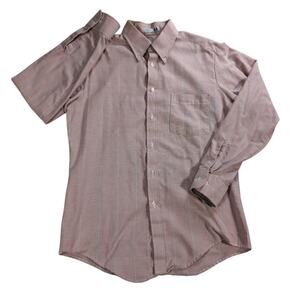 Vintage American Craftsmen Dress Shirt Mens 15.5 32/33 Made USA Red Check